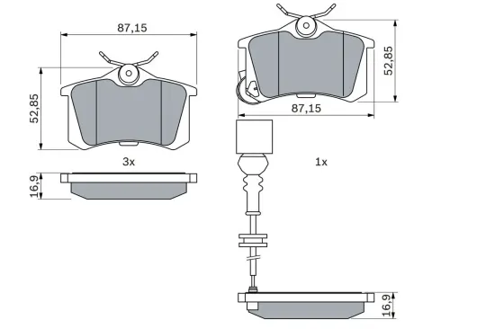 Bremsbelagsatz, Scheibenbremse BOSCH 0 986 424 813 Bild Bremsbelagsatz, Scheibenbremse BOSCH 0 986 424 813