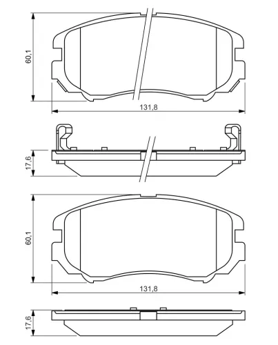 Bremsbelagsatz, Scheibenbremse Vorderachse BOSCH 0 986 424 815 Bild Bremsbelagsatz, Scheibenbremse Vorderachse BOSCH 0 986 424 815
