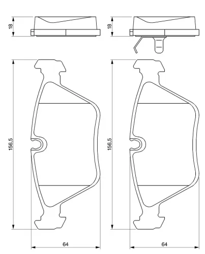 Bremsbelagsatz, Scheibenbremse BOSCH 0 986 424 828 Bild Bremsbelagsatz, Scheibenbremse BOSCH 0 986 424 828