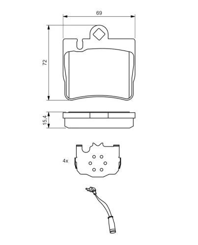 Bremsbelagsatz, Scheibenbremse BOSCH 0 986 424 830 Bild Bremsbelagsatz, Scheibenbremse BOSCH 0 986 424 830
