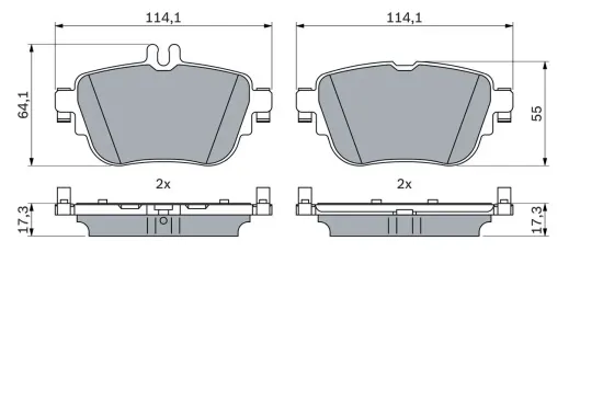 Bremsbelagsatz, Scheibenbremse BOSCH 0 986 424 845 Bild Bremsbelagsatz, Scheibenbremse BOSCH 0 986 424 845