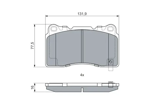 Bremsbelagsatz, Scheibenbremse Vorderachse BOSCH 0 986 424 852 Bild Bremsbelagsatz, Scheibenbremse Vorderachse BOSCH 0 986 424 852
