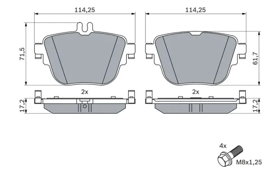 Bremsbelagsatz, Scheibenbremse BOSCH 0 986 424 859 Bild Bremsbelagsatz, Scheibenbremse BOSCH 0 986 424 859