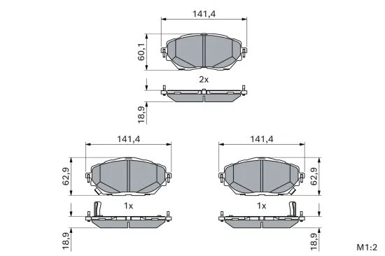 Bremsbelagsatz, Scheibenbremse Vorderachse BOSCH 0 986 424 865 Bild Bremsbelagsatz, Scheibenbremse Vorderachse BOSCH 0 986 424 865
