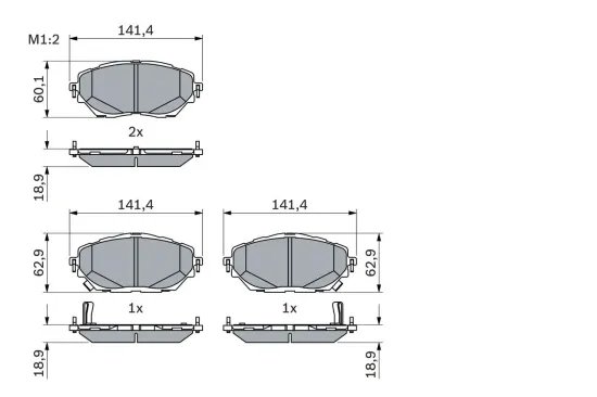 Bremsbelagsatz, Scheibenbremse BOSCH 0 986 424 865 Bild Bremsbelagsatz, Scheibenbremse BOSCH 0 986 424 865