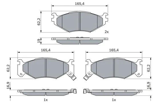 Bremsbelagsatz, Scheibenbremse Vorderachse BOSCH 0 986 424 892 Bild Bremsbelagsatz, Scheibenbremse Vorderachse BOSCH 0 986 424 892