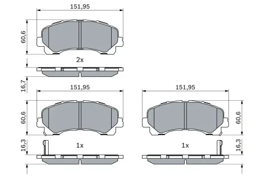 Bremsbelagsatz, Scheibenbremse Vorderachse BOSCH 0 986 424 916 Bild Bremsbelagsatz, Scheibenbremse Vorderachse BOSCH 0 986 424 916