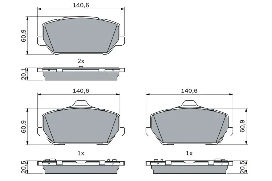 Bremsbelagsatz, Scheibenbremse BOSCH 0 986 424 954 Bild Bremsbelagsatz, Scheibenbremse BOSCH 0 986 424 954