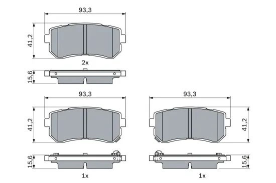 Bremsbelagsatz, Scheibenbremse BOSCH 0 986 424 956 Bild Bremsbelagsatz, Scheibenbremse BOSCH 0 986 424 956