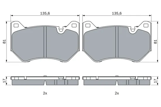 Bremsbelagsatz, Scheibenbremse BOSCH 0 986 424 966 Bild Bremsbelagsatz, Scheibenbremse BOSCH 0 986 424 966