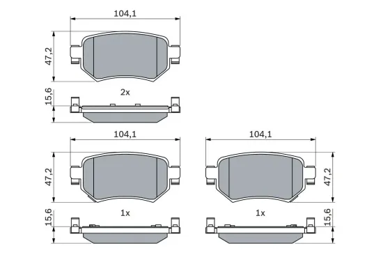 Bremsbelagsatz, Scheibenbremse BOSCH 0 986 460 010 Bild Bremsbelagsatz, Scheibenbremse BOSCH 0 986 460 010