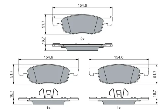 Bremsbelagsatz, Scheibenbremse BOSCH 0 986 460 018 Bild Bremsbelagsatz, Scheibenbremse BOSCH 0 986 460 018