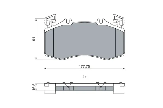 Bremsbelagsatz, Scheibenbremse BOSCH 0 986 460 024 Bild Bremsbelagsatz, Scheibenbremse BOSCH 0 986 460 024