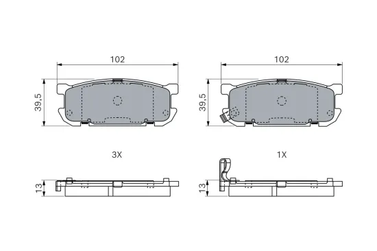 Bremsbelagsatz, Scheibenbremse BOSCH 0 986 460 032 Bild Bremsbelagsatz, Scheibenbremse BOSCH 0 986 460 032