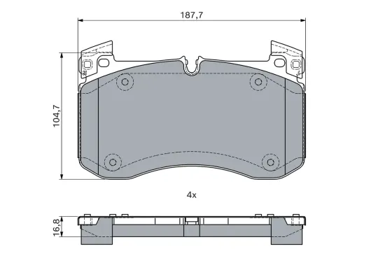 Bremsbelagsatz, Scheibenbremse Vorderachse BOSCH 0 986 460 037 Bild Bremsbelagsatz, Scheibenbremse Vorderachse BOSCH 0 986 460 037