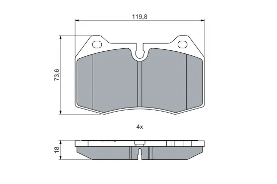 Bremsbelagsatz, Scheibenbremse Vorderachse BOSCH 0 986 460 051 Bild Bremsbelagsatz, Scheibenbremse Vorderachse BOSCH 0 986 460 051