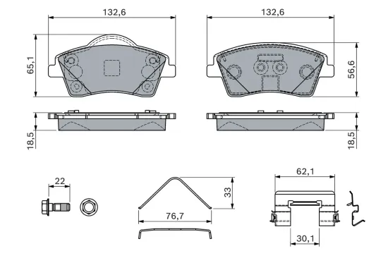 Bremsbelagsatz, Scheibenbremse BOSCH 0 986 460 141 Bild Bremsbelagsatz, Scheibenbremse BOSCH 0 986 460 141