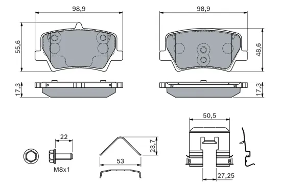 Bremsbelagsatz, Scheibenbremse BOSCH 0 986 460 142 Bild Bremsbelagsatz, Scheibenbremse BOSCH 0 986 460 142