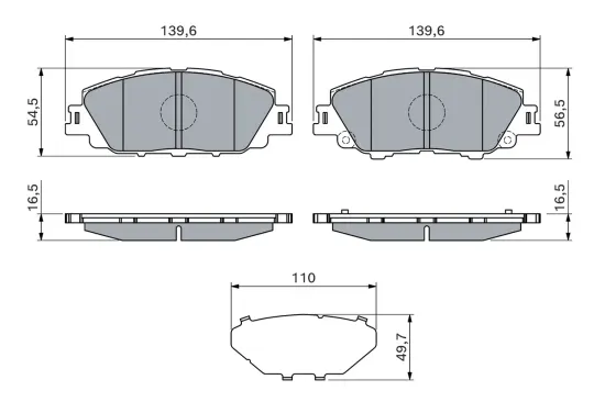 Bremsbelagsatz, Scheibenbremse Vorderachse BOSCH 0 986 460 152 Bild Bremsbelagsatz, Scheibenbremse Vorderachse BOSCH 0 986 460 152