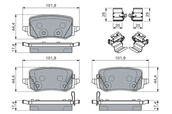 Bremsbelagsatz, Scheibenbremse BOSCH 0 986 460 161 Bild Bremsbelagsatz, Scheibenbremse BOSCH 0 986 460 161