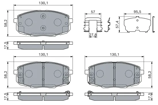 Bremsbelagsatz, Scheibenbremse Vorderachse BOSCH 0 986 460 168 Bild Bremsbelagsatz, Scheibenbremse Vorderachse BOSCH 0 986 460 168