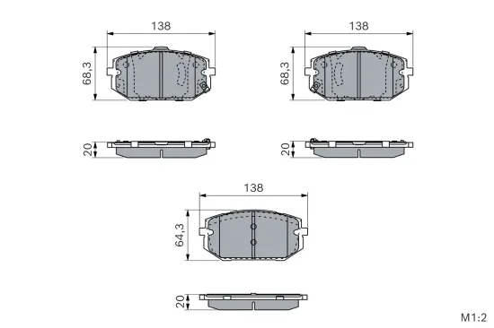 Bremsbelagsatz, Scheibenbremse Vorderachse BOSCH 0 986 460 192 Bild Bremsbelagsatz, Scheibenbremse Vorderachse BOSCH 0 986 460 192