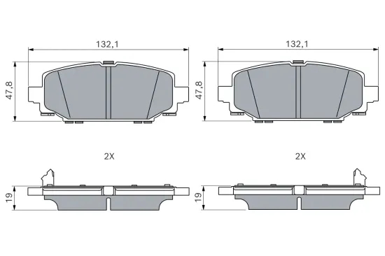 Bremsbelagsatz, Scheibenbremse Hinterachse BOSCH 0 986 460 196 Bild Bremsbelagsatz, Scheibenbremse Hinterachse BOSCH 0 986 460 196