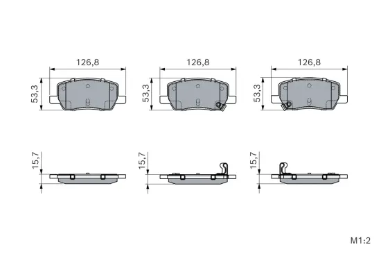Bremsbelagsatz, Scheibenbremse BOSCH 0 986 460 197 Bild Bremsbelagsatz, Scheibenbremse BOSCH 0 986 460 197