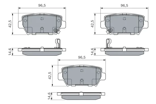 Bremsbelagsatz, Scheibenbremse Hinterachse BOSCH 0 986 460 248 Bild Bremsbelagsatz, Scheibenbremse Hinterachse BOSCH 0 986 460 248