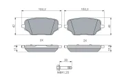 Bremsbelagsatz, Scheibenbremse Hinterachse BOSCH 0 986 460 286