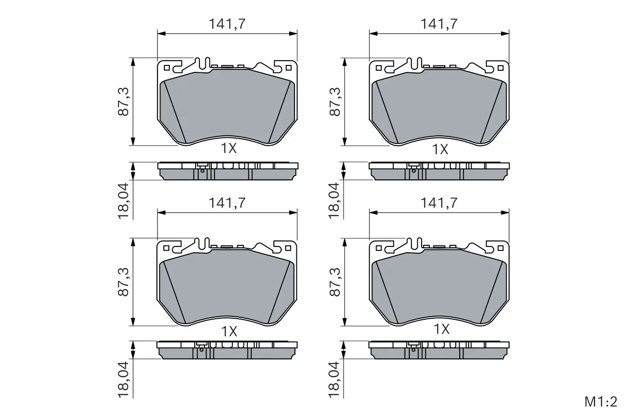 Bremsbelagsatz, Scheibenbremse Vorderachse BOSCH 0 986 460 288