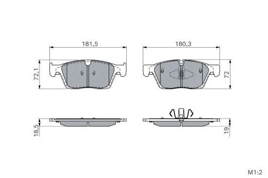 Bremsbelagsatz, Scheibenbremse Vorderachse BOSCH 0 986 460 289 Bild Bremsbelagsatz, Scheibenbremse Vorderachse BOSCH 0 986 460 289