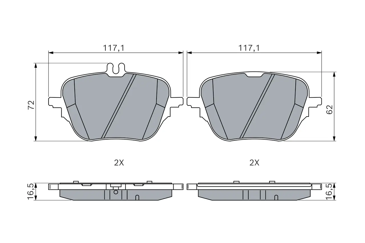 Bremsbelagsatz, Scheibenbremse Hinterachse BOSCH 0 986 460 293