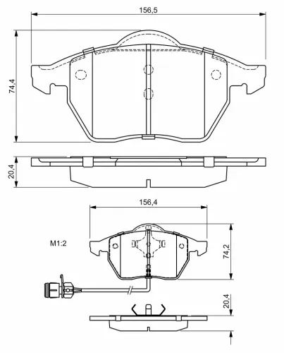 Bremsbelagsatz, Scheibenbremse Vorderachse BOSCH 0 986 460 937 Bild Bremsbelagsatz, Scheibenbremse Vorderachse BOSCH 0 986 460 937