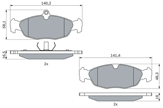 Bremsbelagsatz, Scheibenbremse BOSCH 0 986 460 938 Bild Bremsbelagsatz, Scheibenbremse BOSCH 0 986 460 938