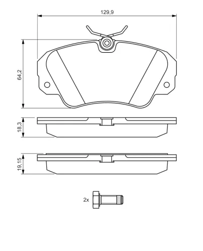 Bremsbelagsatz, Scheibenbremse Vorderachse BOSCH 0 986 460 939 Bild Bremsbelagsatz, Scheibenbremse Vorderachse BOSCH 0 986 460 939