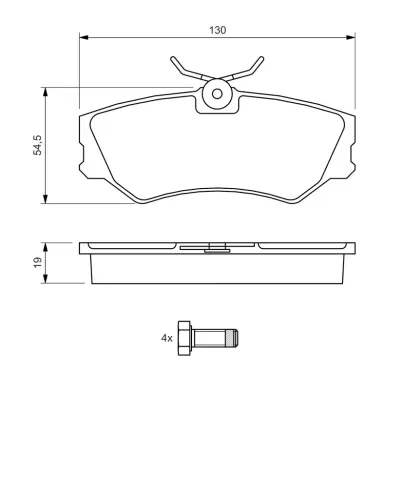 Bremsbelagsatz, Scheibenbremse Vorderachse BOSCH 0 986 460 941 Bild Bremsbelagsatz, Scheibenbremse Vorderachse BOSCH 0 986 460 941