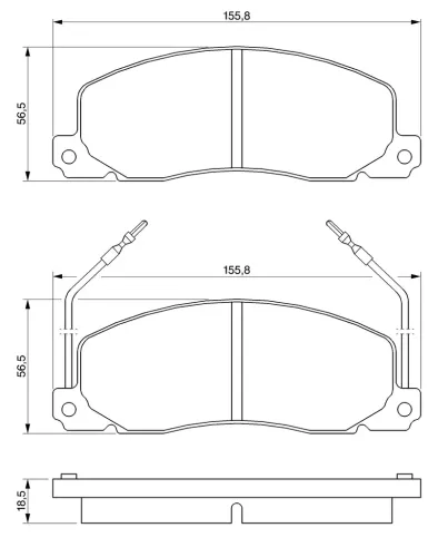 Bremsbelagsatz, Scheibenbremse Vorderachse BOSCH 0 986 460 946 Bild Bremsbelagsatz, Scheibenbremse Vorderachse BOSCH 0 986 460 946
