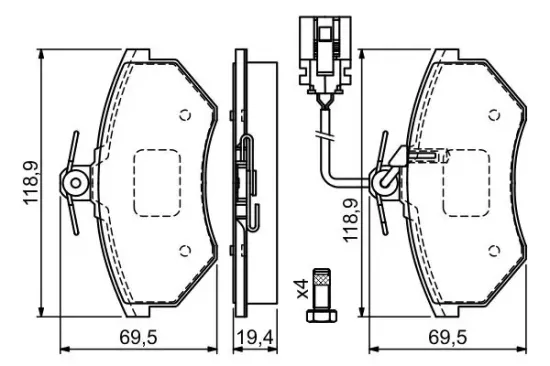 Bremsbelagsatz, Scheibenbremse BOSCH 0 986 460 948 Bild Bremsbelagsatz, Scheibenbremse BOSCH 0 986 460 948