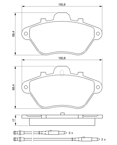 Bremsbelagsatz, Scheibenbremse Vorderachse BOSCH 0 986 460 956 Bild Bremsbelagsatz, Scheibenbremse Vorderachse BOSCH 0 986 460 956