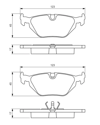 Bremsbelagsatz, Scheibenbremse Hinterachse BOSCH 0 986 460 964 Bild Bremsbelagsatz, Scheibenbremse Hinterachse BOSCH 0 986 460 964