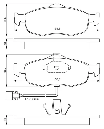 Bremsbelagsatz, Scheibenbremse BOSCH 0 986 460 971 Bild Bremsbelagsatz, Scheibenbremse BOSCH 0 986 460 971