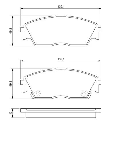 Bremsbelagsatz, Scheibenbremse Vorderachse BOSCH 0 986 460 972 Bild Bremsbelagsatz, Scheibenbremse Vorderachse BOSCH 0 986 460 972