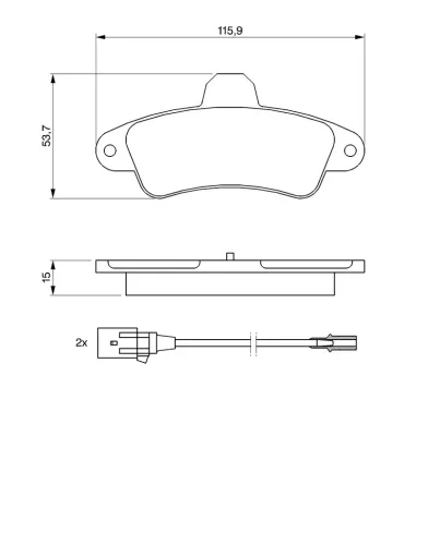 Bremsbelagsatz, Scheibenbremse Hinterachse BOSCH 0 986 460 991 Bild Bremsbelagsatz, Scheibenbremse Hinterachse BOSCH 0 986 460 991