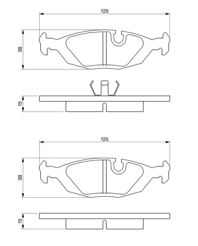 Bremsbelagsatz, Scheibenbremse Hinterachse BOSCH 0 986 460 996 Bild Bremsbelagsatz, Scheibenbremse Hinterachse BOSCH 0 986 460 996