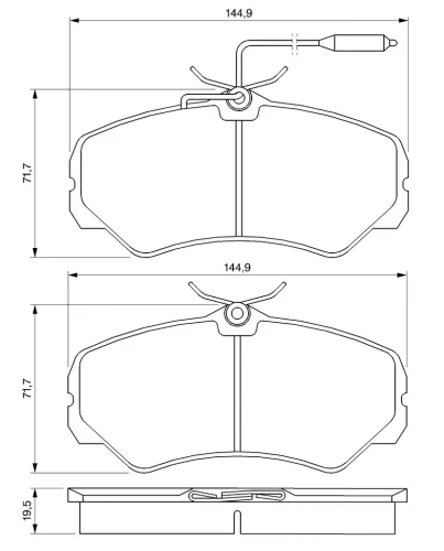 Bremsbelagsatz, Scheibenbremse Vorderachse BOSCH 0 986 460 998 Bild Bremsbelagsatz, Scheibenbremse Vorderachse BOSCH 0 986 460 998