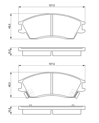 Bremsbelagsatz, Scheibenbremse BOSCH 0 986 461 127 Bild Bremsbelagsatz, Scheibenbremse BOSCH 0 986 461 127