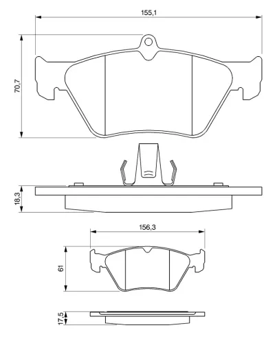 Bremsbelagsatz, Scheibenbremse BOSCH 0 986 461 129 Bild Bremsbelagsatz, Scheibenbremse BOSCH 0 986 461 129