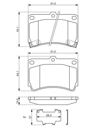 Bremsbelagsatz, Scheibenbremse BOSCH 0 986 461 141 Bild Bremsbelagsatz, Scheibenbremse BOSCH 0 986 461 141
