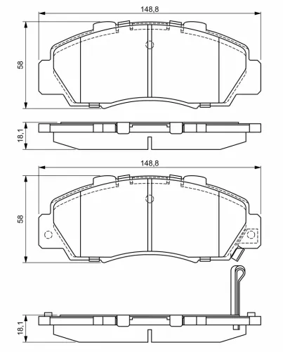 Bremsbelagsatz, Scheibenbremse BOSCH 0 986 461 142 Bild Bremsbelagsatz, Scheibenbremse BOSCH 0 986 461 142